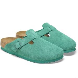 Birkenstock Boston Suede Leather - Digital Green